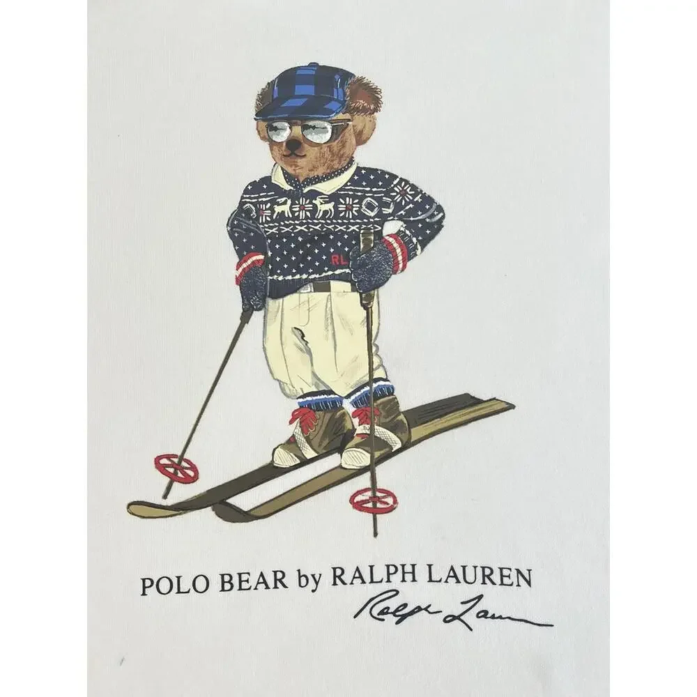 Polo Ralph Lauren $188 Big &Tall Polo Bear Ski White Hoodie Sweatshirt 3XLT - Picture 2 of 3